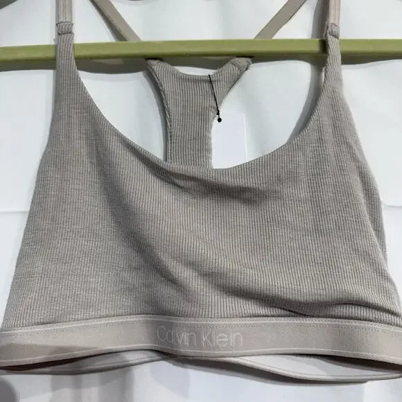 Calvin Klein Ocean Storm Pure Ribbed Unlined Bralette Sz S NWT - Picture 4 of 12